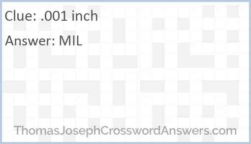 .001 inch Answer