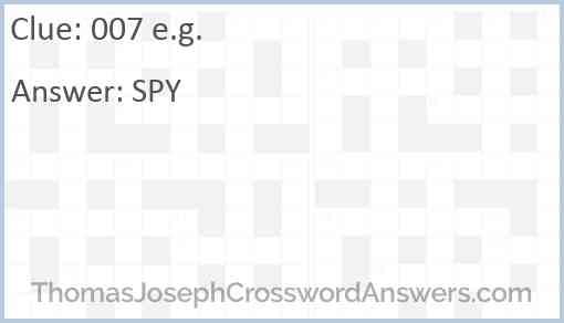 007 e.g. Answer