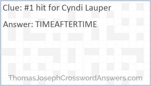 #1 hit for Cyndi Lauper Answer