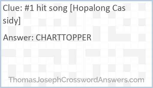 #1 hit song [Hopalong Cassidy] Answer