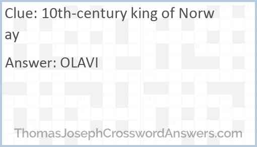 10th-century king of Norway Answer