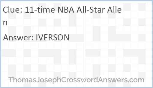 11-time NBA All-Star Allen Answer