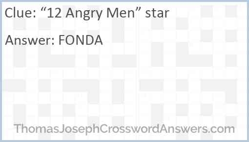 “12 Angry Men” star Answer