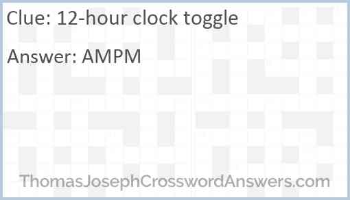 12-hour clock toggle Answer