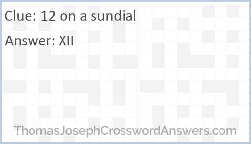 12 on a sundial Answer