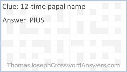 12-time papal name Answer