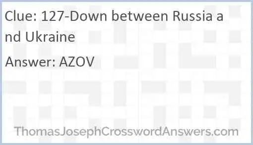 127-Down between Russia and Ukraine Answer