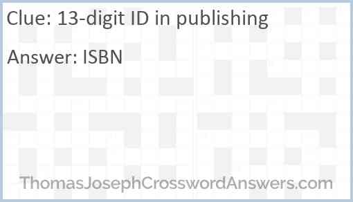 13-digit ID in publishing Answer