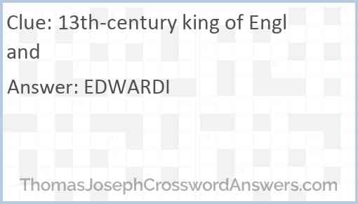 13th-century king of England Answer