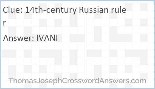 14th-century Russian ruler Answer
