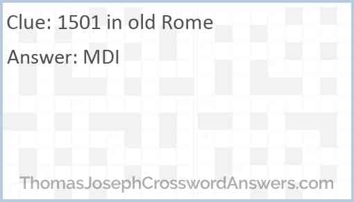 1501 in old Rome Answer