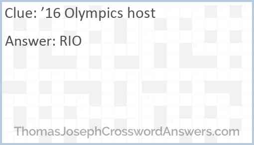 ’16 Olympics host Answer
