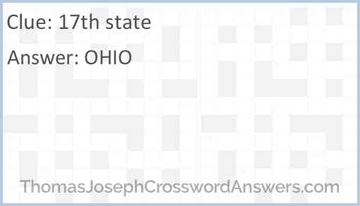 17th state Answer