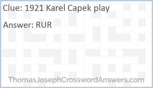 1921 Karel Capek play Answer