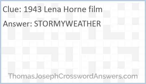 1943 Lena Horne film Answer