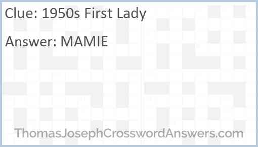 1950s First Lady Answer
