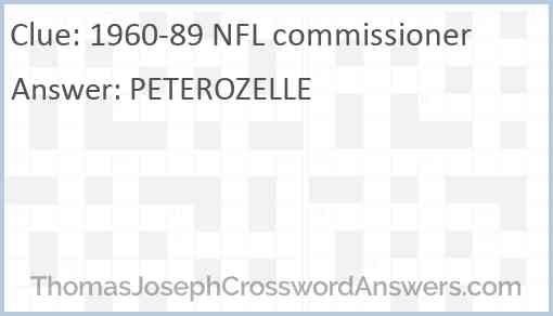 1960-89 NFL commissioner Answer
