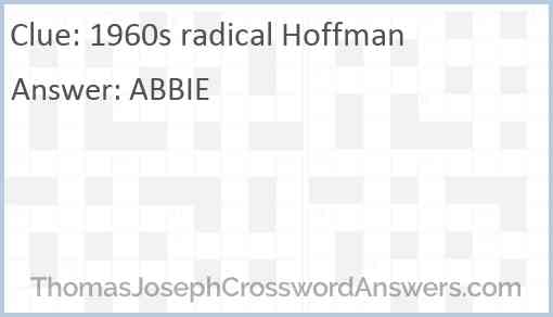 1960s radical Hoffman Answer