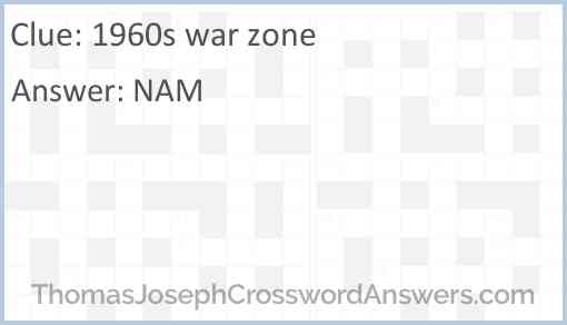 1960s war zone Answer