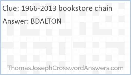 1966-2013 bookstore chain Answer