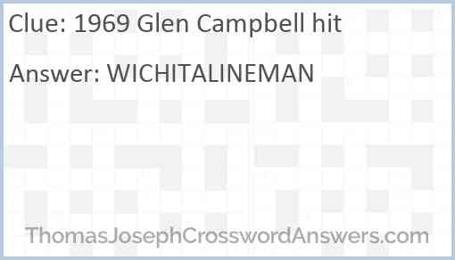 1969 Glen Campbell hit Answer