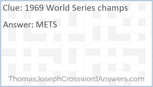 1969 World Series champs Answer