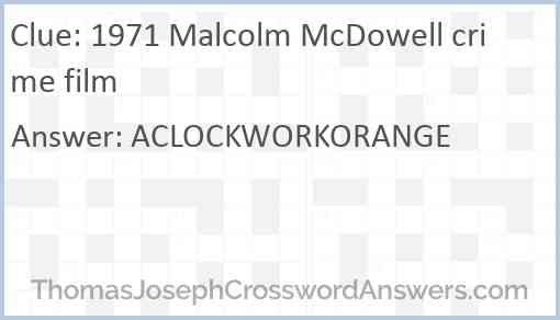 1971 Malcolm McDowell crime film Answer