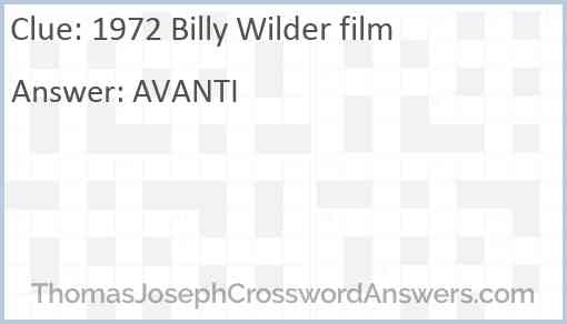 1972 Billy Wilder film Answer