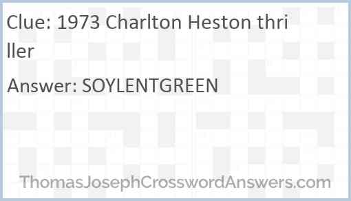 1973 Charlton Heston thriller Answer
