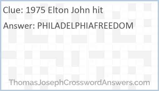 1975 Elton John hit Answer