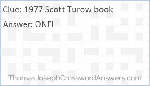 1977 Scott Turow book Answer