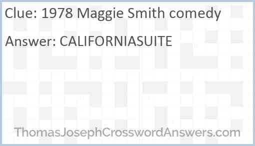1978 Maggie Smith comedy Answer