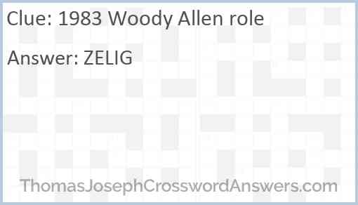 1983 Woody Allen role Answer