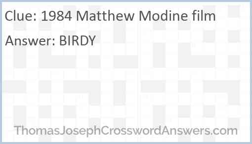 1984 Matthew Modine film Answer