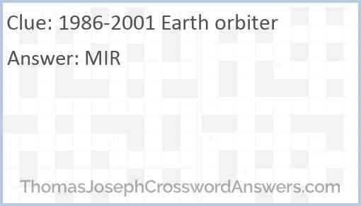 1986-2001 Earth orbiter Answer