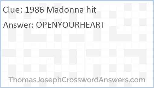 1986 Madonna hit Answer