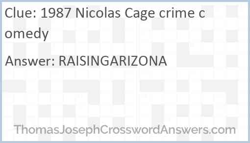 1987 Nicolas Cage crime comedy Answer