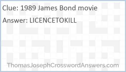 1989 James Bond movie Answer