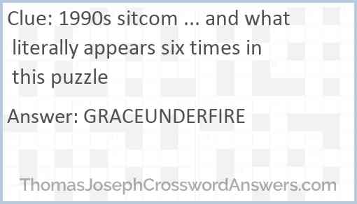 1990s sitcom ... and what literally appears six times in this puzzle Answer