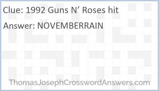 1992 Guns N’ Roses hit Answer