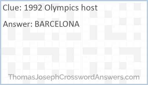 1992 Olympics host Answer