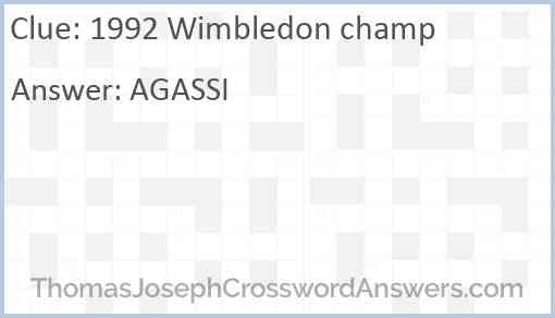 1992 Wimbledon champ Answer