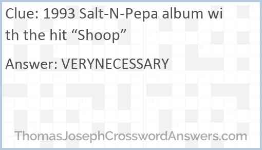 1993 Salt-N-Pepa album with the hit “Shoop” Answer