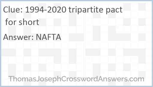 1994-2020 tripartite pact for short Answer