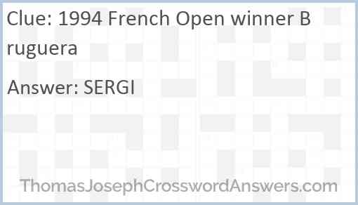 1994 French Open winner Bruguera Answer