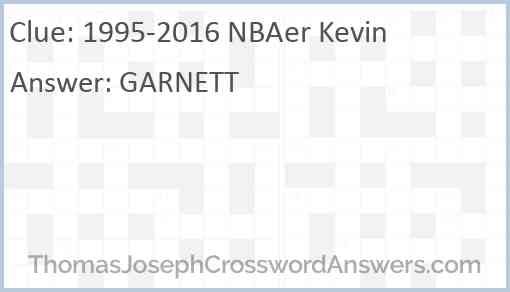 1995-2016 NBAer Kevin Answer