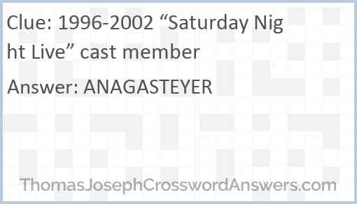 1996-2002 “Saturday Night Live” cast member Answer