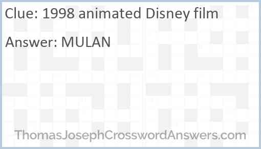 1998 animated Disney film Answer