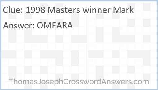 1998 Masters winner Mark Answer