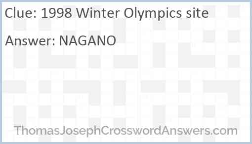 1998 Winter Olympics site Answer
